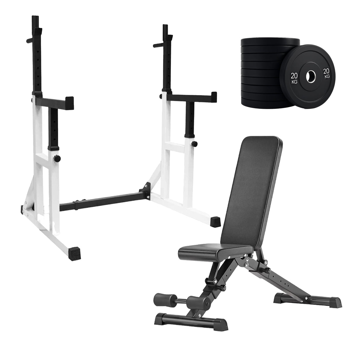 Heavy Duty Squat Rack Black & Wight