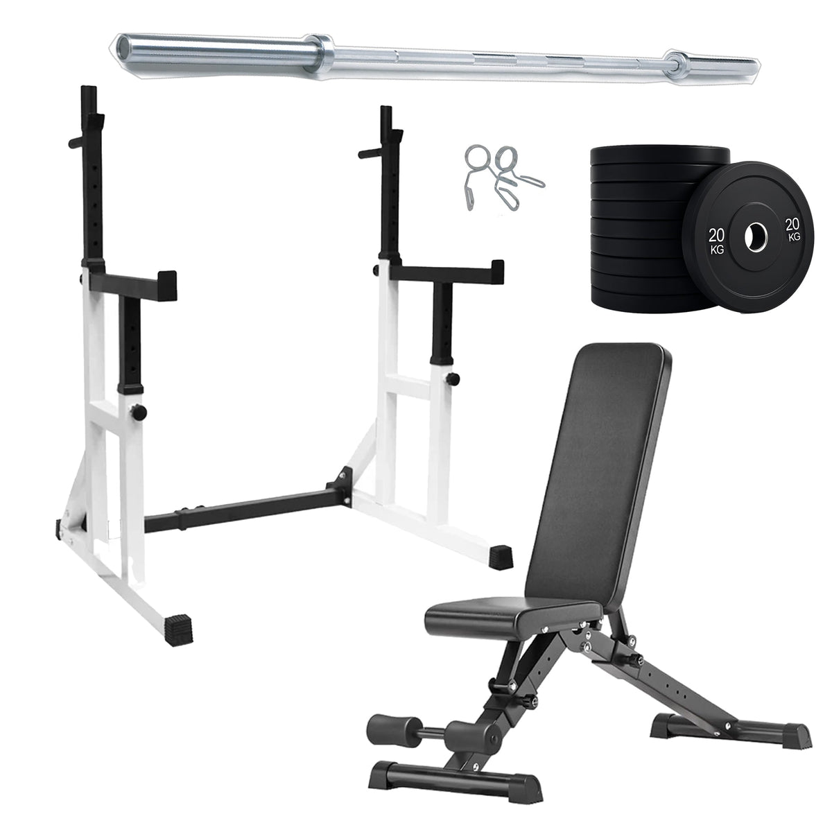 Heavy Duty Squat Rack Black & Wight