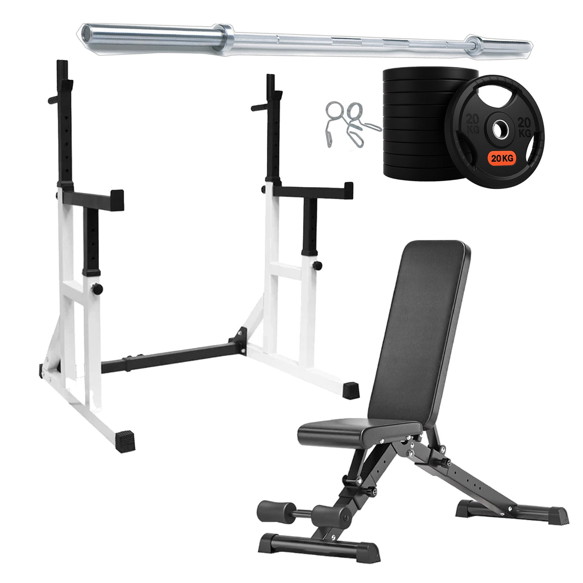 Heavy Duty Squat Rack Black & Wight