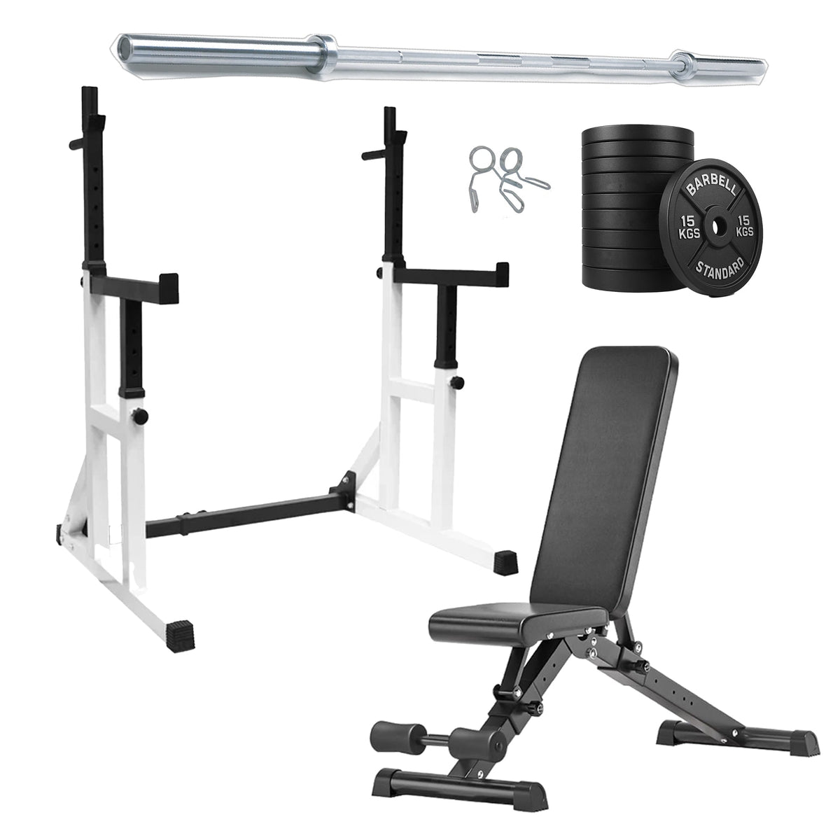 Heavy Duty Squat Rack Black & Wight