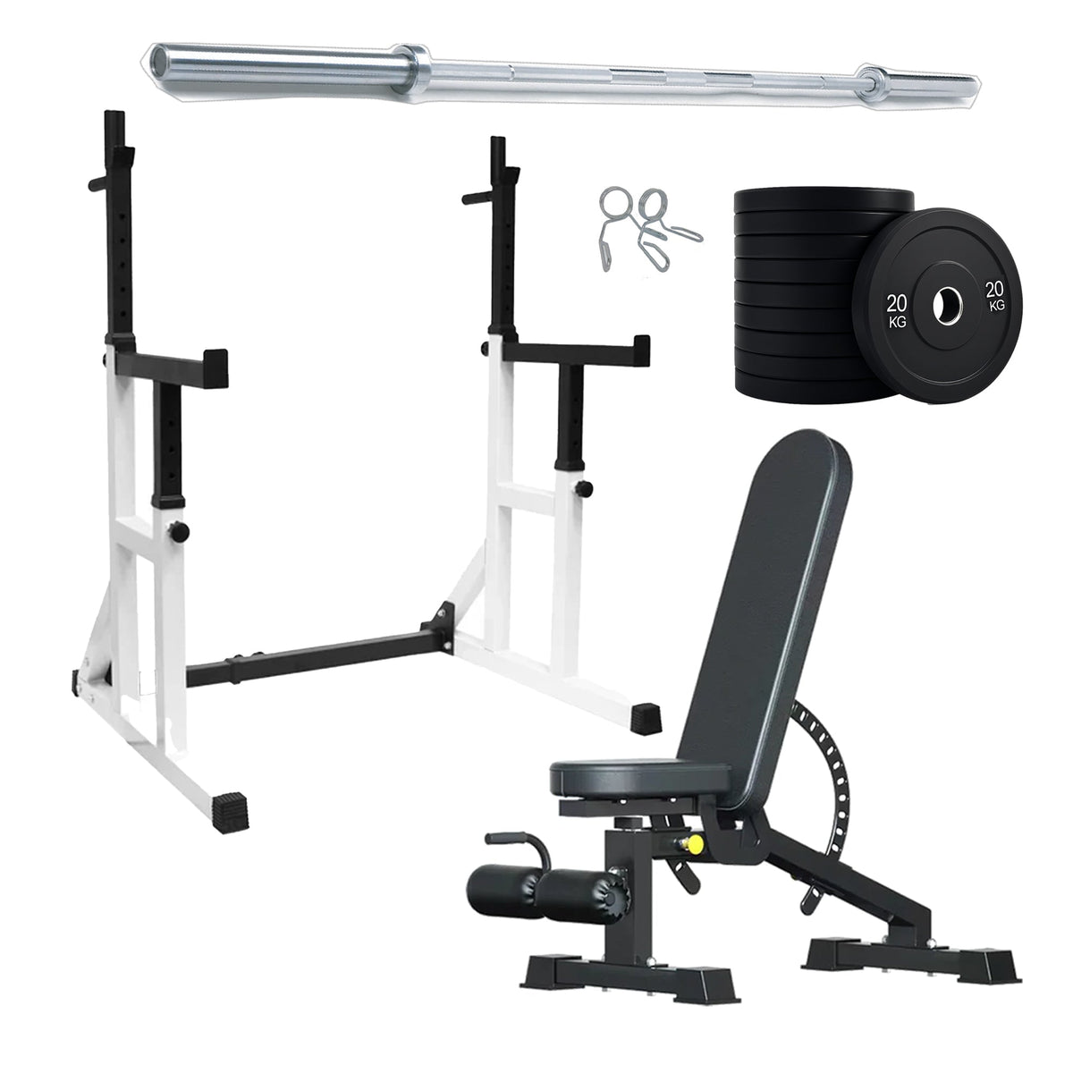 Heavy Duty Squat Rack Black & Wight
