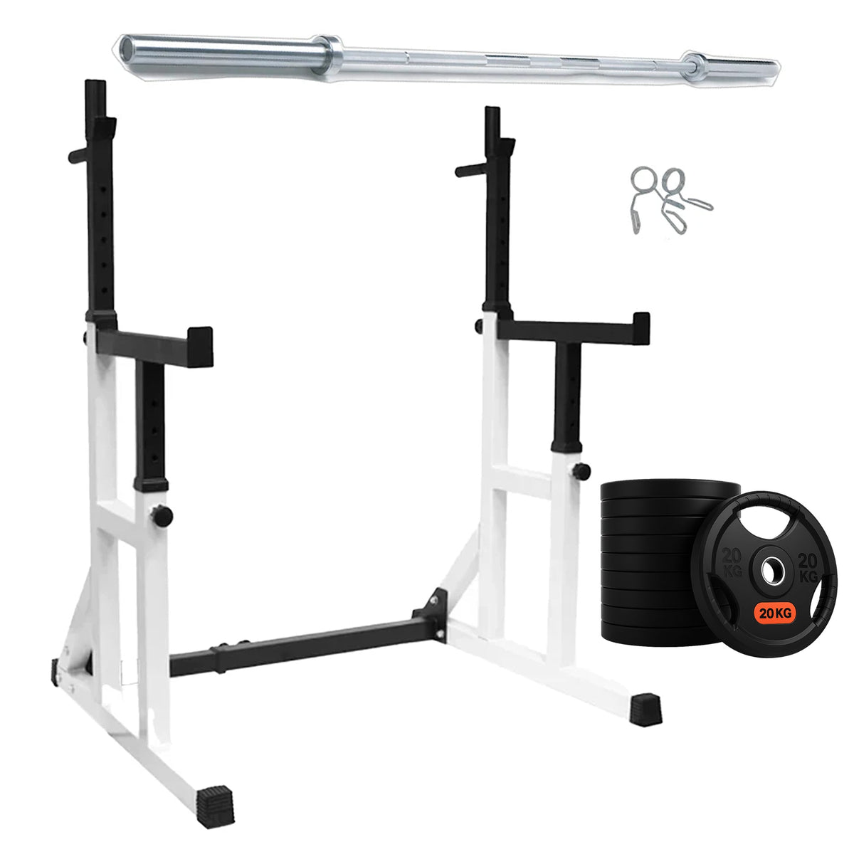 Heavy Duty Squat Rack Black & Wight