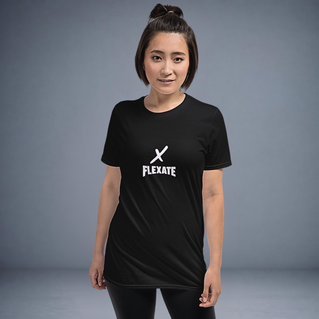 Flexate Champion White Logo & X Tee | Premium Cotton T-Shirt