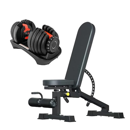 Adjustable Dumbbell Set – 24kg (53lbs) Quick Select – 10 Levels