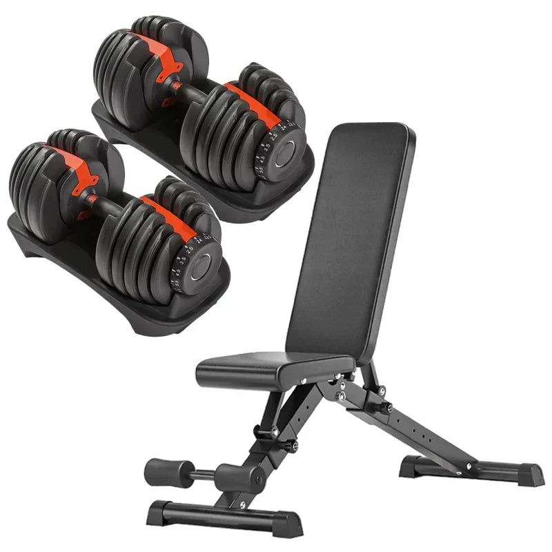 Adjustable Dumbbell Set – 24kg (53lbs) Quick Select – 10 Levels